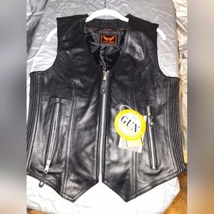 NWT A&H Leather Vest Size M